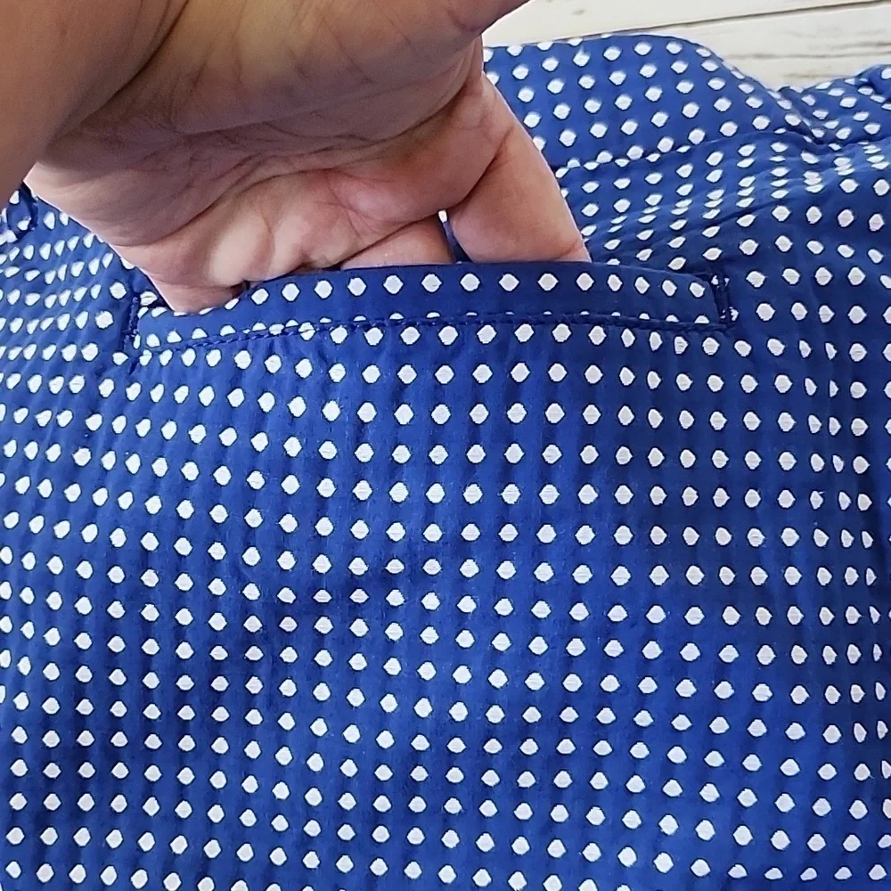 Old Navy Blue and White Polka Dot Shorts with 4.75" inseam - Picture 4 of 8